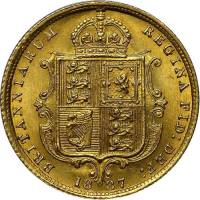 (№1887km766) Монета Великобритания 1887 год frac12; Sovereign (Виктория)